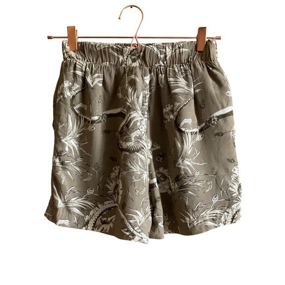 Anine Bing Tropical Print Candice Shorts Sz XS relaxed fit green white summer - Picture 2 of 8